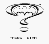 Batman title screen for GameBoy